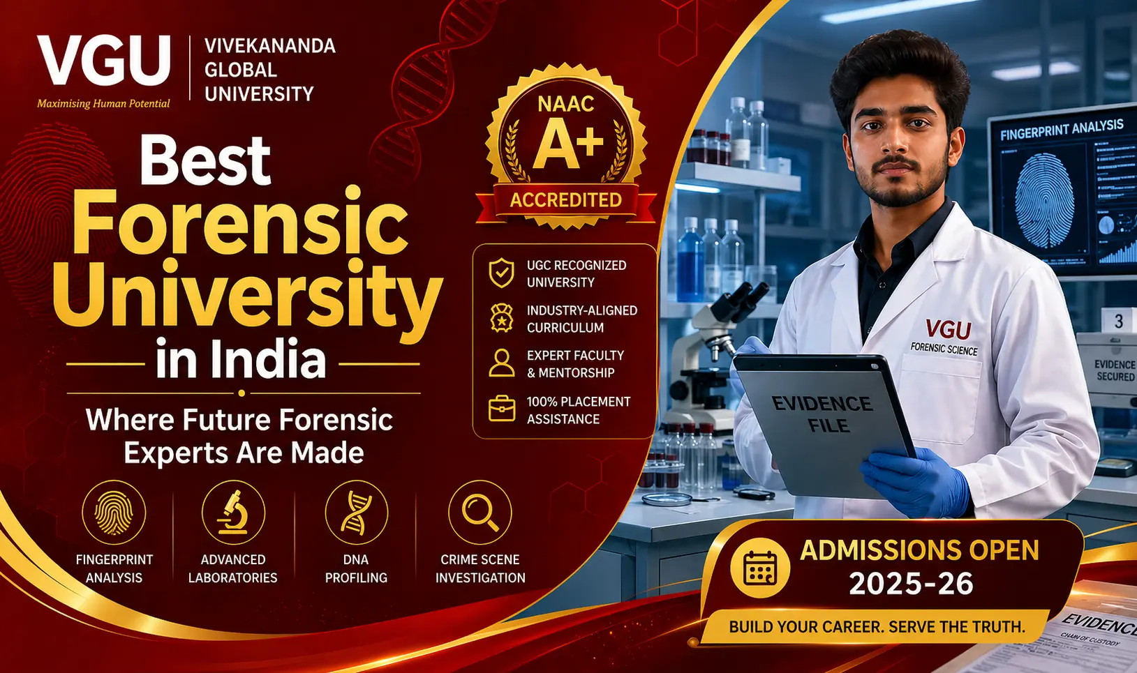 Best Forensic University in India: Why VGU is a Top Choice for Future Forensic Experts